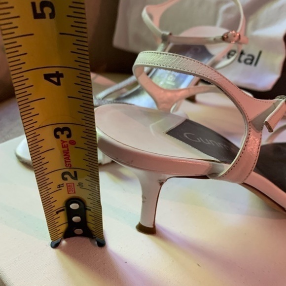 Gunmetal White & Silver Strappy 3” Sandals EU 38 - Picture 9 of 11